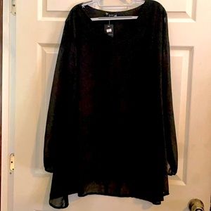 EUC Roiii Long Split-Sleeve Little Black Dress, 2x